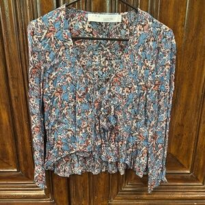 IRO Women's Abstract Print Blouse - Blue and Pink